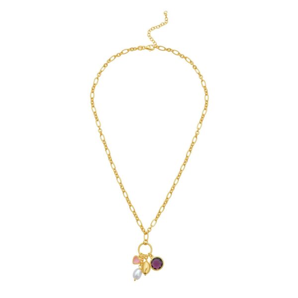 Sterling Silver Rhodium Plated Cubic Zirconia Charm Necklace - alternate view 2