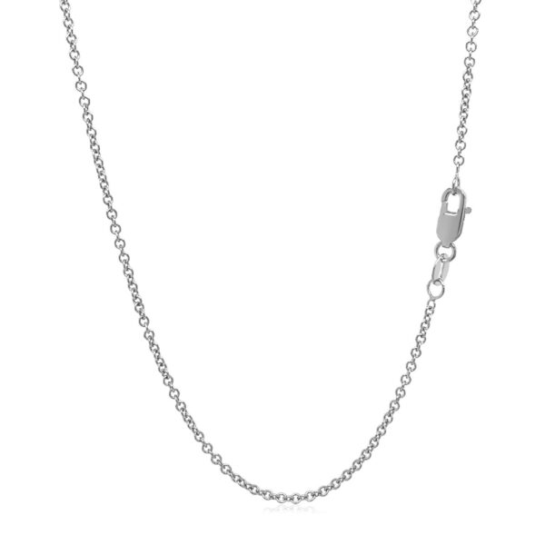 Sterling Silver Rhodium Plated Round Cable Chain (1.50 mm) - alternate view 3