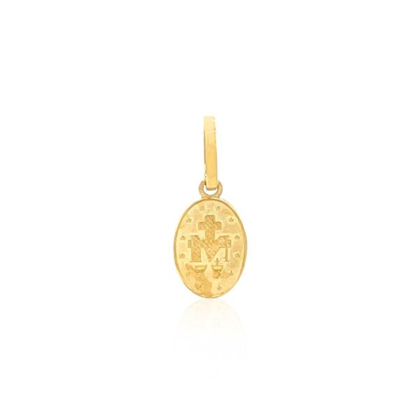 14k Yellow Gold Oval Religious Medal Pendant - alternate view 2