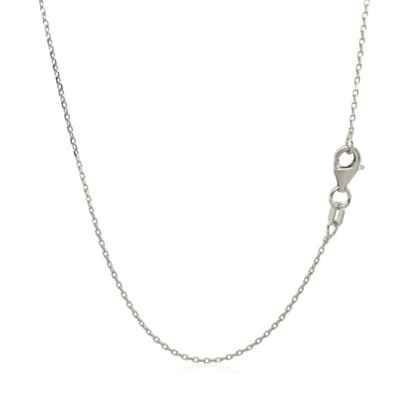 10k White Diamond Cut Cable Link Chain (0.87 mm) - White Gold - alternate view 3