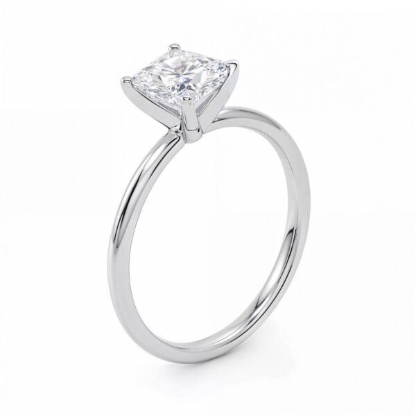 1.50Ct Princess Lab Grown IGI G/VS1 Diamond Ring in 14K White Gold - alternate view 2