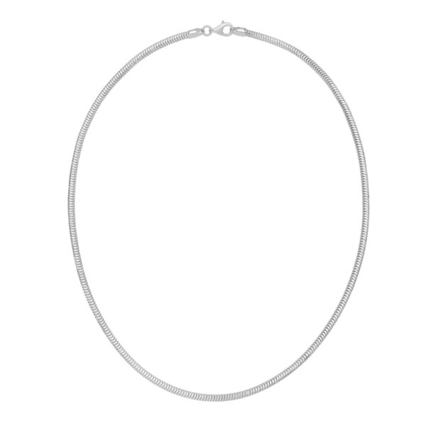 Sterling Silver Rhodium Plated Octagonal Snake Chain (3.00 mm) - alternate view 3