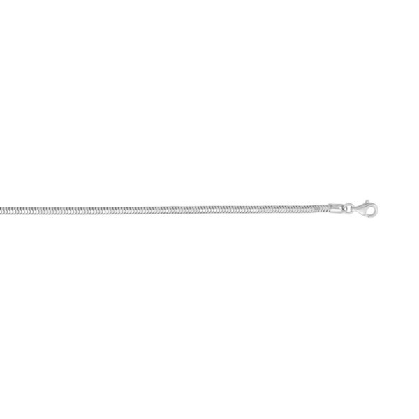 Sterling Silver Rhodium Plated Octagonal Snake Chain (3.00 mm) - alternate view 4