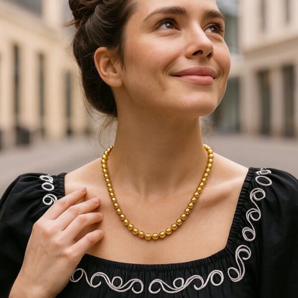 14k Yellow Gold Bead Chain (8mm) - alternate view 5