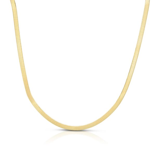 Sterling Silver Yellow Gold Plated Imperial Herringbone Chain (4.20 mm) - alternate view 2