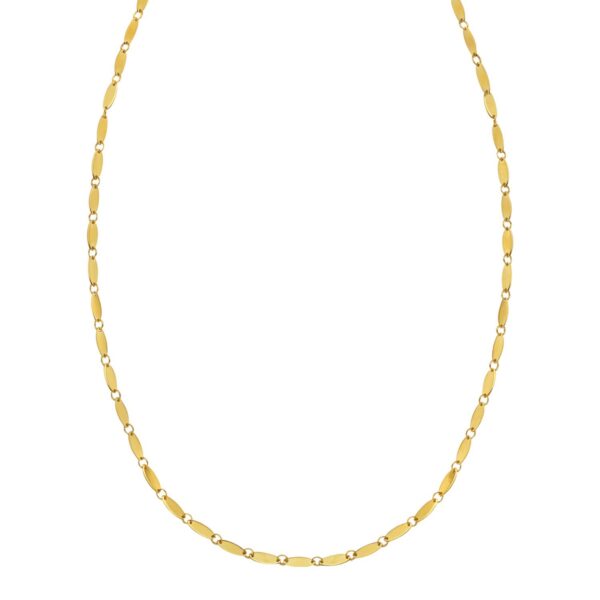 14K Yellow Gold Flat Pebble Link Necklace (2.50 mm)