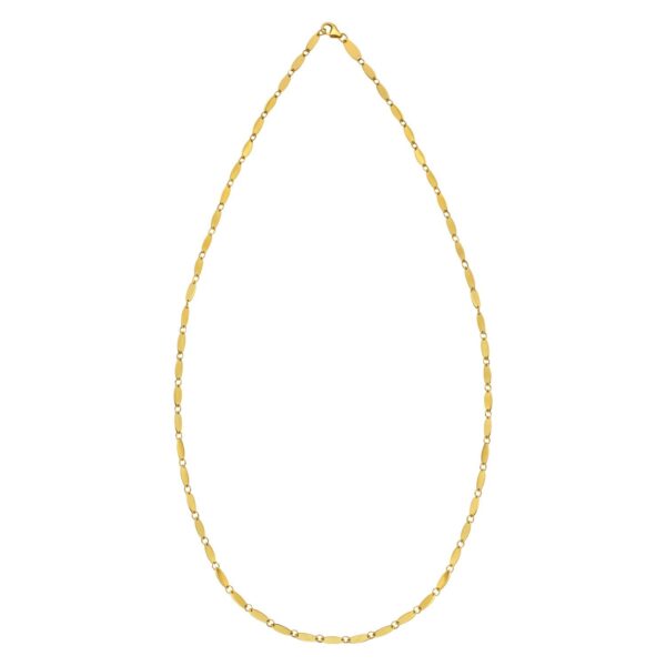 14K Yellow Gold Flat Pebble Link Necklace (2.50 mm) - alternate view 3