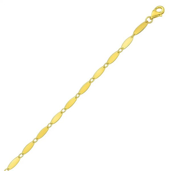 14K Yellow Gold Flat Pebble Link Necklace (2.50 mm) - alternate view 4