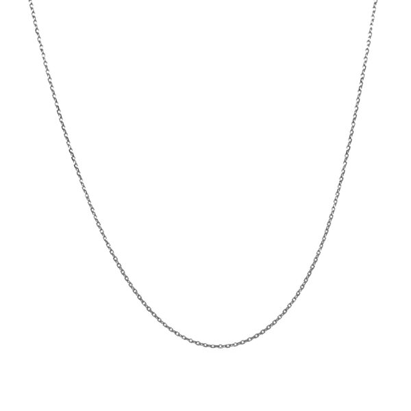 14k White Gold Diamond Cut Cable Link Chain (0.68 mm) - alternate view 2