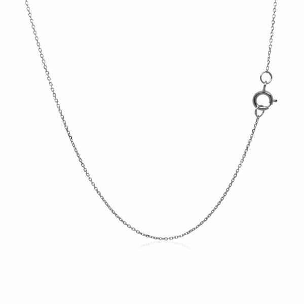 14k White Gold Diamond Cut Cable Link Chain (0.68 mm) - alternate view 3