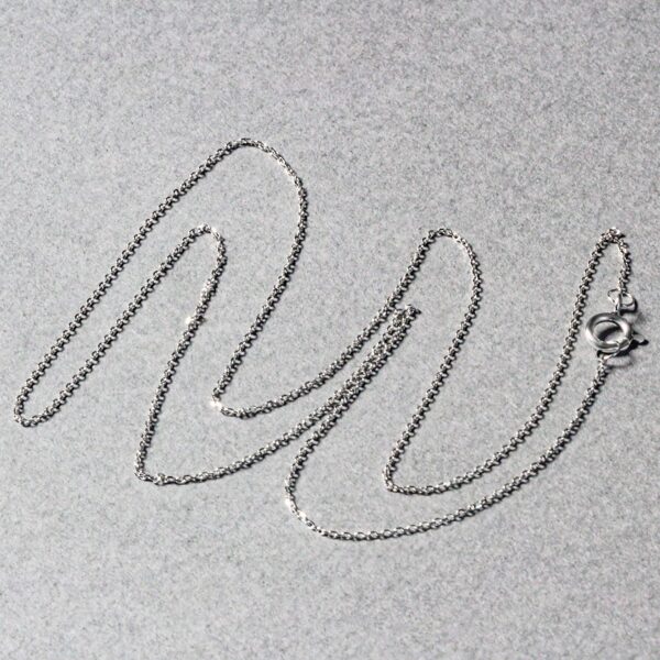 14k White Gold Diamond Cut Cable Link Chain (0.68 mm) - alternate view 5