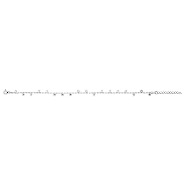 Sterling Silver Rhodium Plated Bead Necklace - alternate view 3