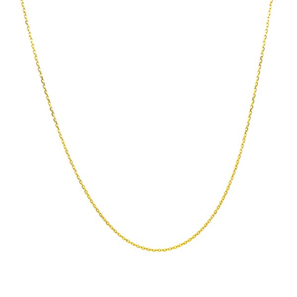 14k Yellow Gold Diamond Cut Cable Link Chain (0.68 mm) - alternate view 2