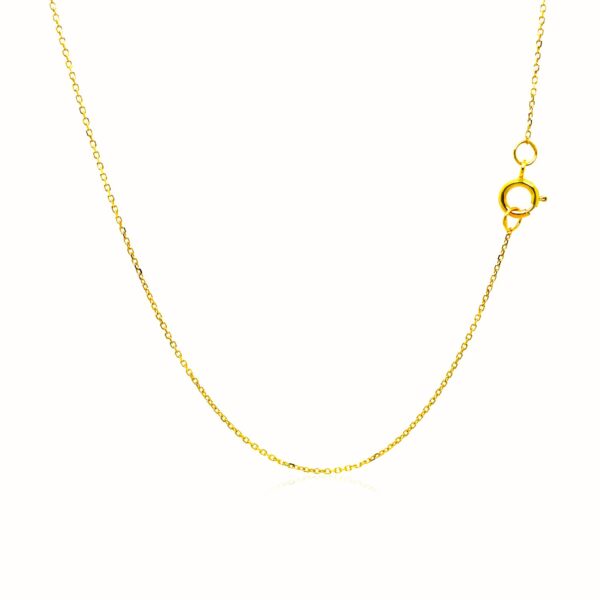14k Yellow Gold Diamond Cut Cable Link Chain (0.68 mm) - alternate view 3