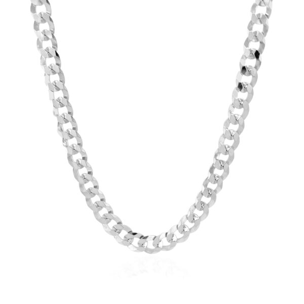 Rhodium Plated Sterling Silver Curb Style Chain (5.50 mm) - alternate view 2