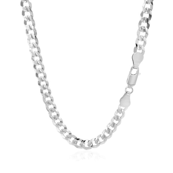 Rhodium Plated Sterling Silver Curb Style Chain (5.50 mm) - alternate view 3