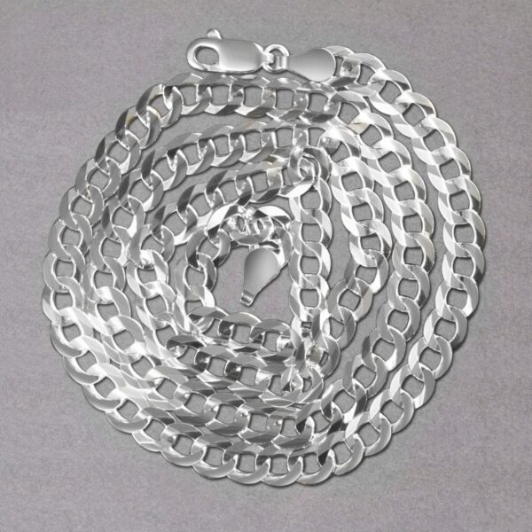 Rhodium Plated Sterling Silver Curb Style Chain (5.50 mm) - alternate view 5
