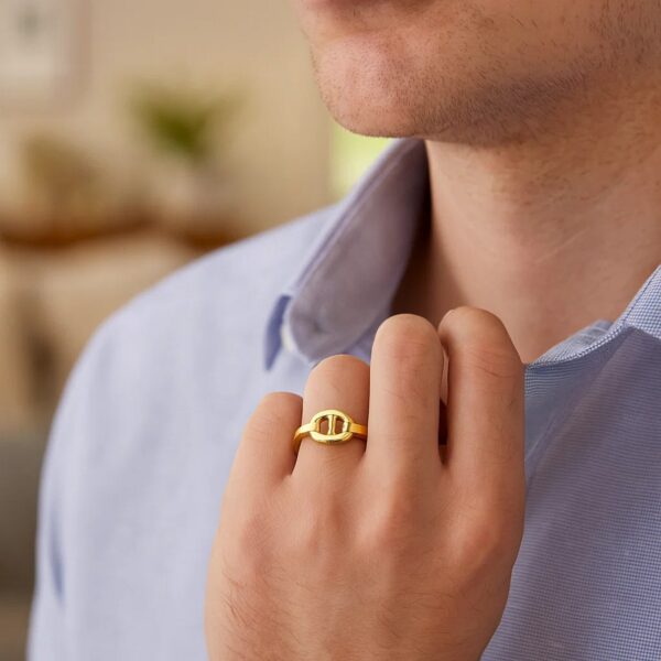 Mariner Link Style Ring in 14K Yellow Gold - alternate view 5