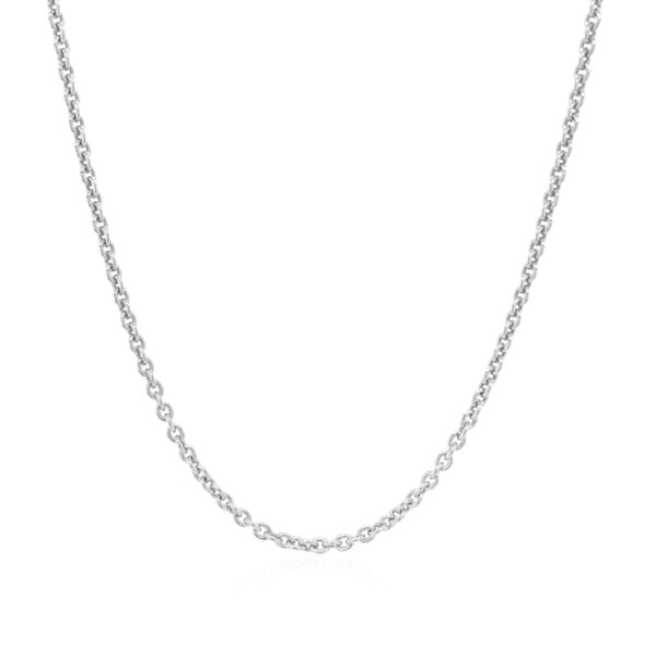 Sterling Silver Rhodium Plated Round Cable Chain (1.80 mm) - alternate view 2