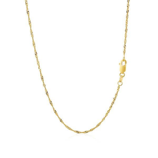 10k Yellow Gold Singapore Chain (1.50 mm) - alternate view 3