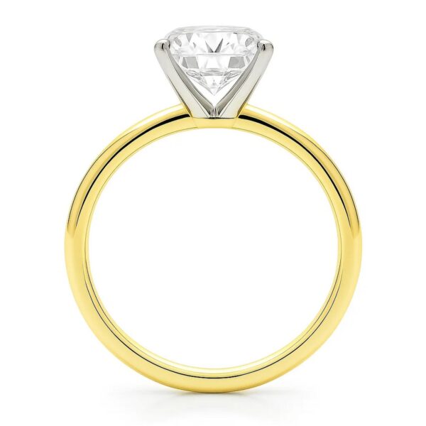 5 Carat Radiant Lab Grown IGI G/VS1 Diamond Solitaire Ring in 10K Yellow Gold - alternate view 4