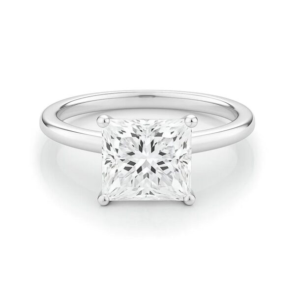3 Carat Princess Lab Grown IGI G/VS1 Diamond Solitaire Ring in 10K White Gold - alternate view 3