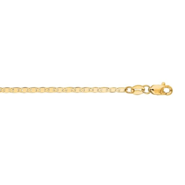 14k Yellow Gold Mariner Link Anklet 1.7mm - alternate view 4