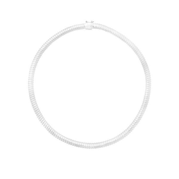 Sterling Silver Rhodium Plated Tubogas Fancy Necklace - alternate view 2