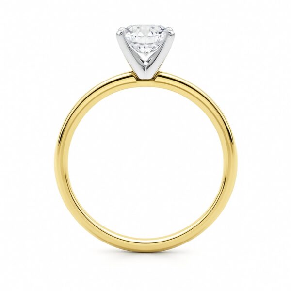 1 Carat Cushion Lab Grown IGI G/VS1 Diamond Solitaire Ring in 10K Yellow Gold - alternate view 4