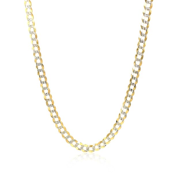 14k Two Tone Gold Pave Curb Chain (3.60 mm) - Two-Tone Gold - alternate view 3
