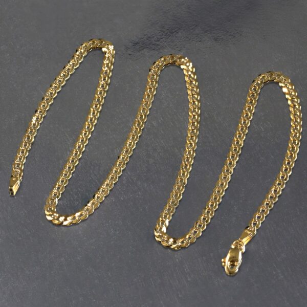 14k Two Tone Gold Pave Curb Chain (3.60 mm) - Two-Tone Gold - alternate view 5