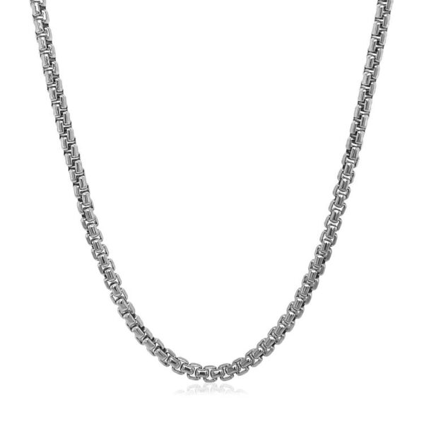 14k White Gold Solid Round Box Chain (2.5 mm) - alternate view 2