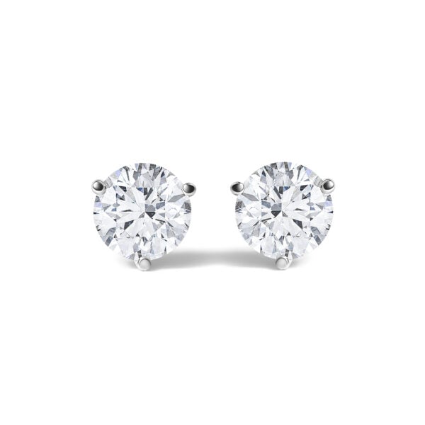 14K White Gold 1.00 Cttw Lab Grown Diamond Martini Set Round Solitaire Stud Earrings