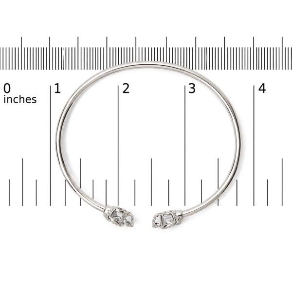 .925 Sterling Silver Diamond Accent Love Knot Flexy Open Bangle Bracelet - alternate view 5