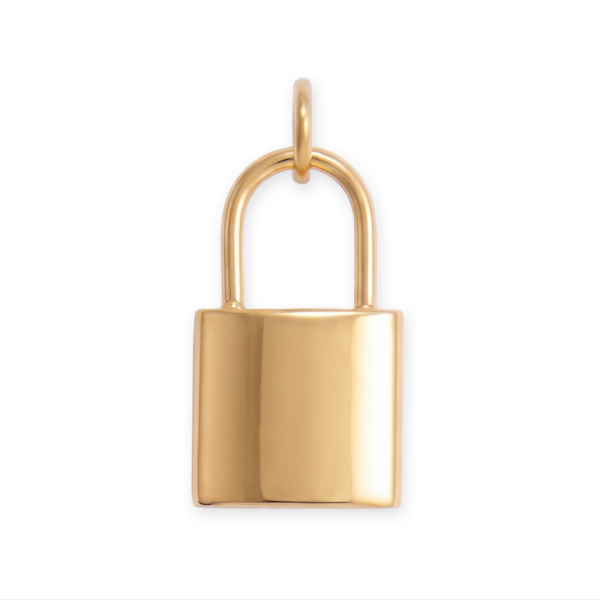 18 Karat Gold PVD Stainless Steel Lock Charm