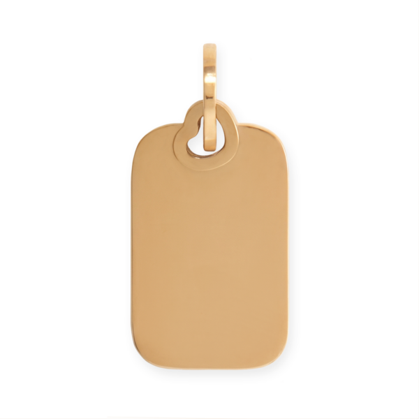 18 Karat Gold PVD Stainless Steel Rectangle Tag Charm