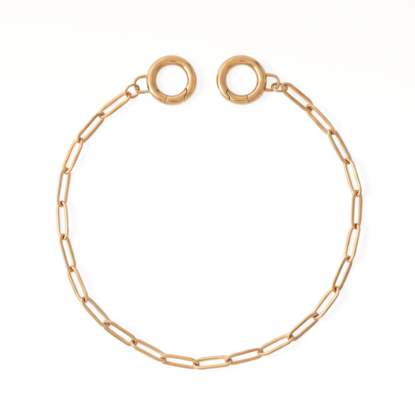 9 18 Karat Gold PVD Stainless Steel Paperclip Bag Chain
