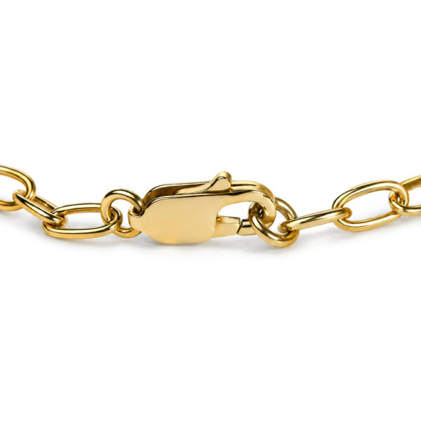 Yellow Gold Vermeil Diamond Accent Open Heart Link Bracelet - Sterling Silver - alternate view 2